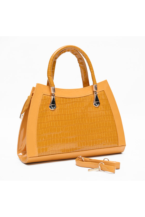 B8168-MUSTARD YELLOW HAND BAG