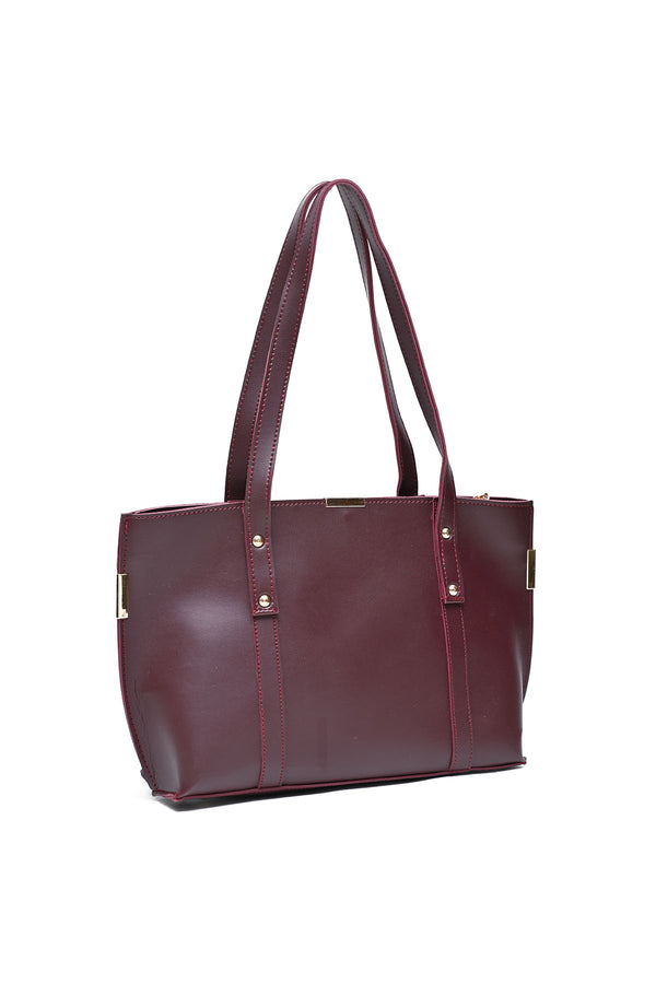 B8162-MAROON TOTE BAG