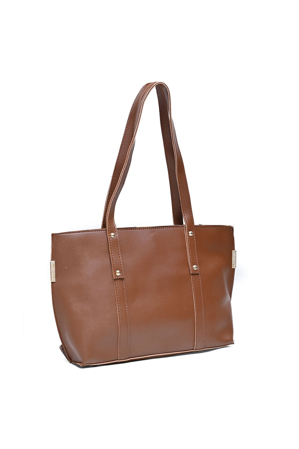 B8161-BROWN TOTE BAG