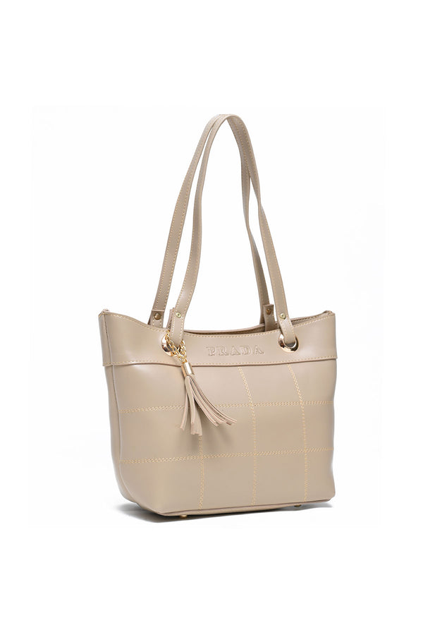 B8159-BEIGE PRADA TOTE BAG