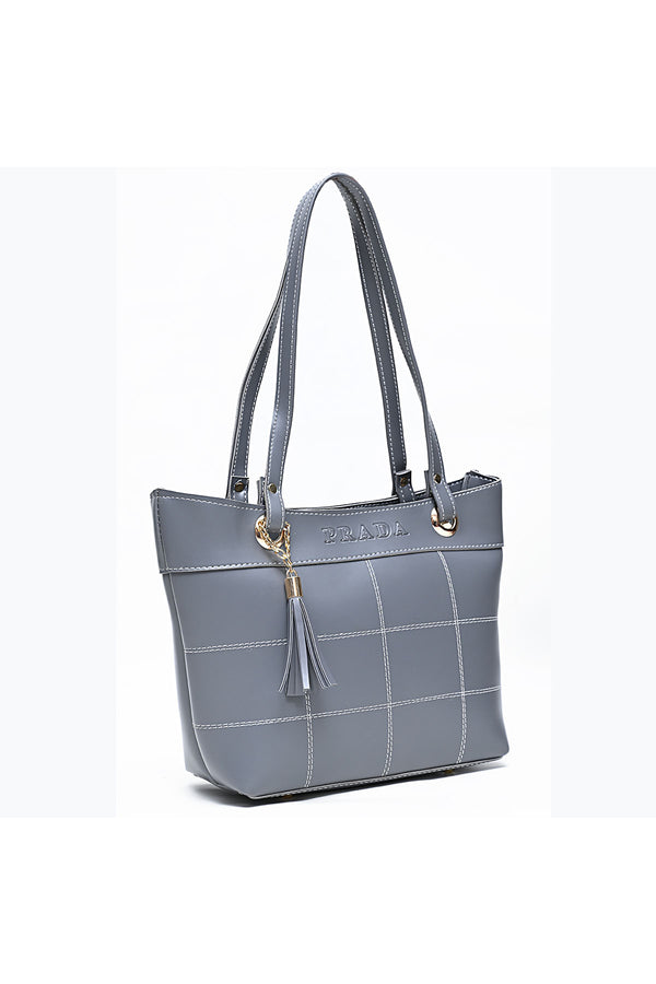 B8158-GREY PRADA TOTE BAG