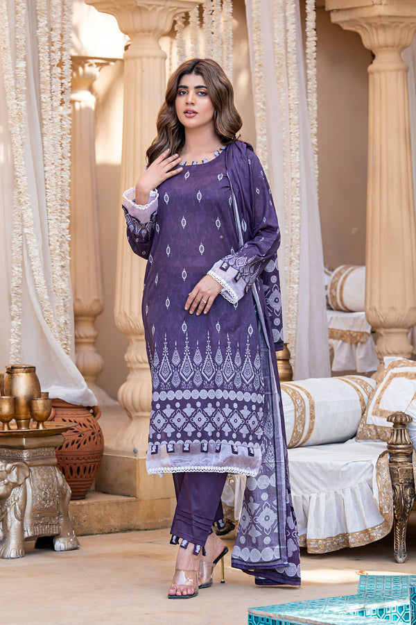 PRINT LAWN UNSTITCHED RO-414