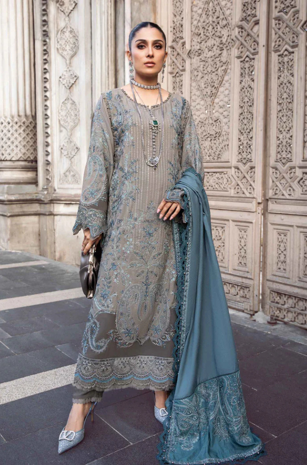 Maria B 3-Piece Dhanak Embroidered Unstitched WSUW2102