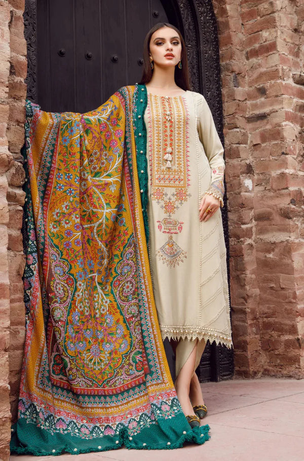 Maria B 3-Piece Dhanak Embroidered Unstitched WSUW2107