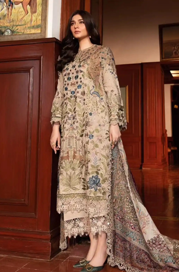 Maria.B 3-Piece Dhanak Embroidered Unstitched WSUW2130