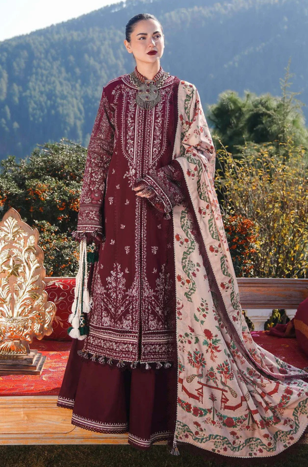Hussain Rehar 3-Piece Dhanak Embroidered Unstitched WSUW2134