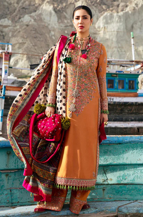 Hussain Rehar 3-Piece Dhanak Embroidered Unstitched WSUW2135