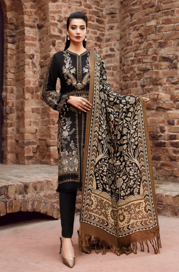 Maria.B 3-Piece Dhanak Embroidered Unstitched WSUW2142