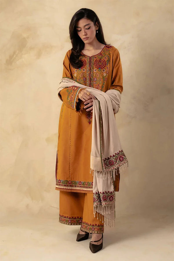 Zara Shahjahan 3-Piece Dhanak Embroidered Unstitched WSUW2166