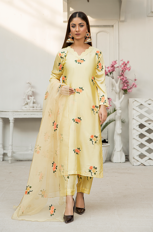 Anchal Unstitched 3-Piece Pure Silk Embroidered ACL-4A