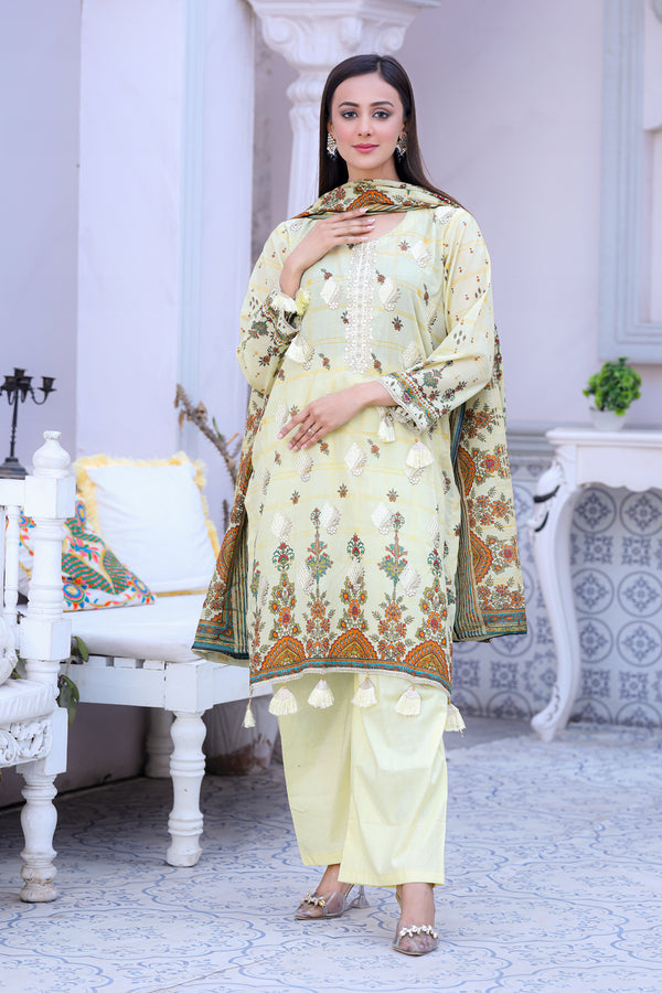 WSS-ACL-307-DIGITAL PRINT EMBROIDERED LAWN UNSTITCHED