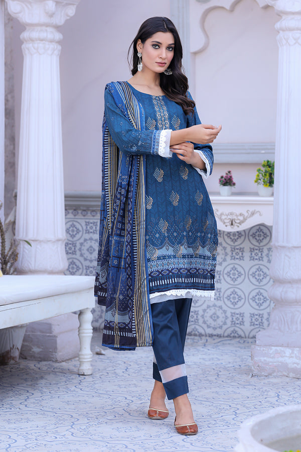 WSS-ACL-306-DIGITAL PRINT EMBROIDERED LAWN UNSTITCHED