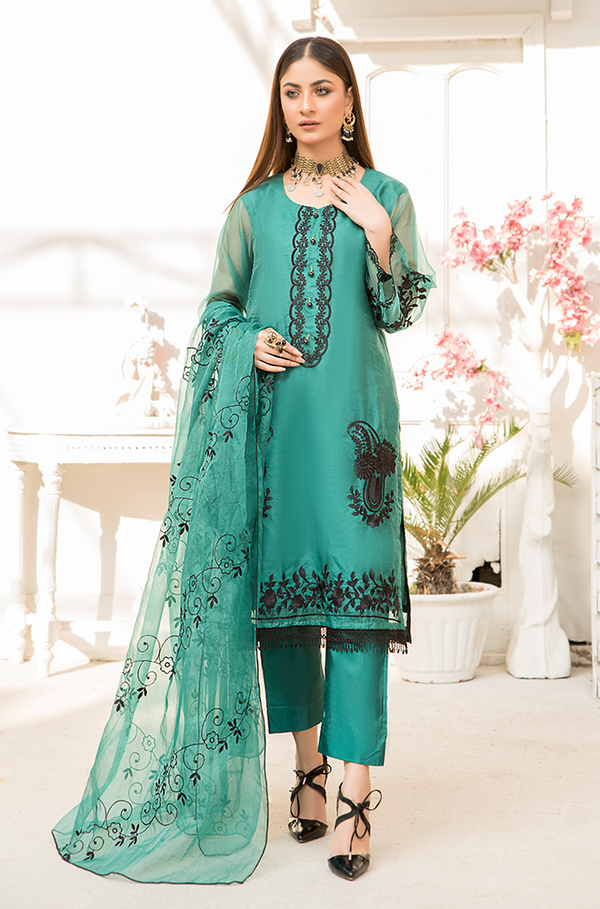 Rang-e-Haya Unstitched 3-Piece Organza Embroidered RGH-5A